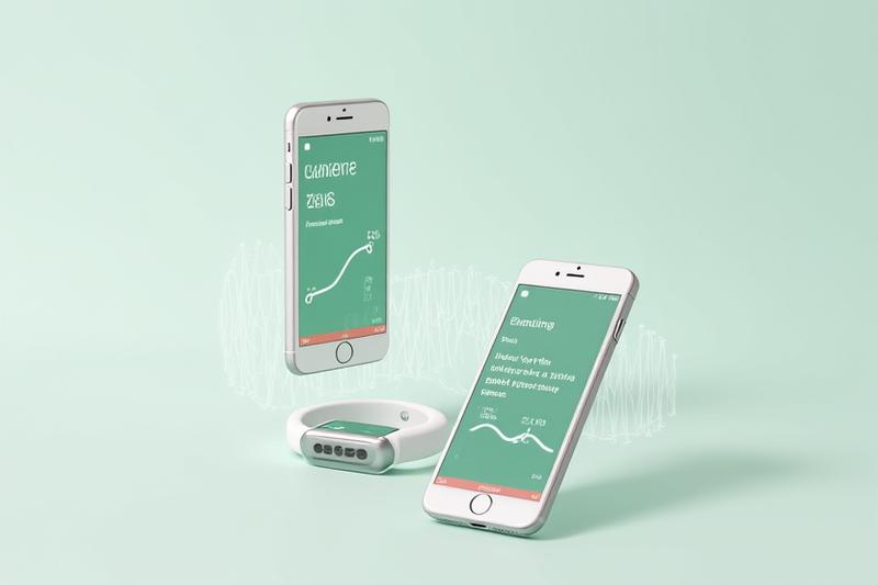 Infographie montrant un smartphone avec l'application Lumière Zen connectée à une montre connectée, illustrant l'amélioration de la Variabilité de la Fréquence Cardiaque après la méditation.